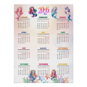 2025年カレンダー魔法の人魚 ポスター