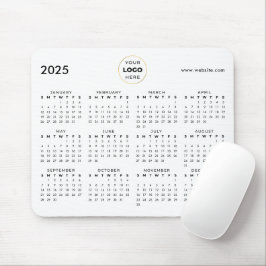 2025年カレンダー ビジネス ロゴ ブラック マウスパッド