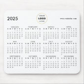 2025年カレンダー ビジネス ロゴ ブラック マウスパッド (正面)