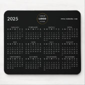 2025年カレンダー ビジネス ロゴ ブラック マウスパッド (正面)