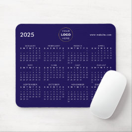 2025年カレンダー ビジネス ロゴ ブルー マウスパッド