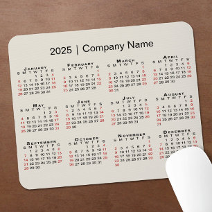 2025年カレンダー（会社名がベージュ） マウスパッド