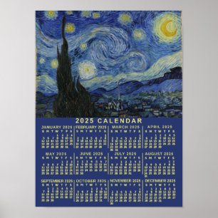 2025年カレンダー 星の夜 あなたの写真を追加するか ポスター