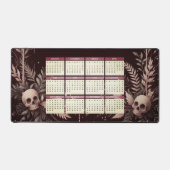 2025年カレンダー(花とスカル) デスクマット (正面)