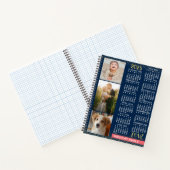 2025年カレンダーNavy Coral金ゴールドファミリーフォトコラージュ ノートブック (内部)