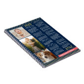 2025年カレンダーNavy Coral金ゴールドファミリーフォトコラージュ ノートブック (右側)