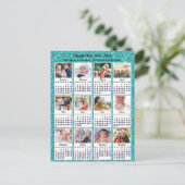 2025年カレンモダンダファミリー12フォトブルーグリッター シーズンポストカード (スタンド正面)