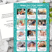 2025年カレンモダンダファミリー12フォトブルーグリッター シーズンポストカード