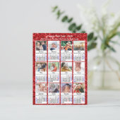 2025年カレンモダンダファミリー12フォトレッドグリッター シーズンポストカード (スタンド正面)