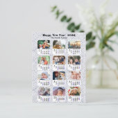 2025年カレンモダンダーファミリーフォトコラージュシルバー シーズンポストカード (スタンド正面)