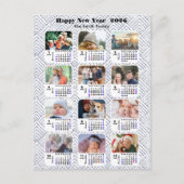 2025年カレンモダンダーファミリーフォトコラージュシルバー シーズンポストカード (正面)