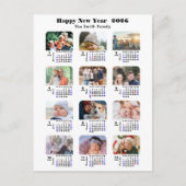 2025年カレンモダンダーファミリーフォトコラージュシンプル シーズンポストカード (正面)