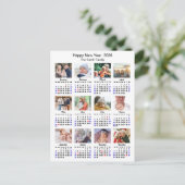 2025年カレンモダンダーファミリーフォトコラージュシンプル シーズンポストカード (スタンド正面)