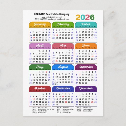 2025年カレン企業のダミニマル新年 シーズンポストカード (正面)