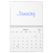 2025年カレ空白のンダー（祝日あり） カレンダー (1月 2027)