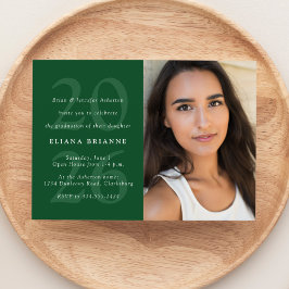 2025年クラシックグリーン写真卒業パーティー 招待状