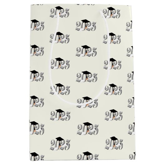 2025年クラシック卒業のシルバー級 ミディアムペーパーバッグ (正面)