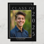 2025年クラシック卒業の写真のカスタム 招待状 (正面/裏面)
