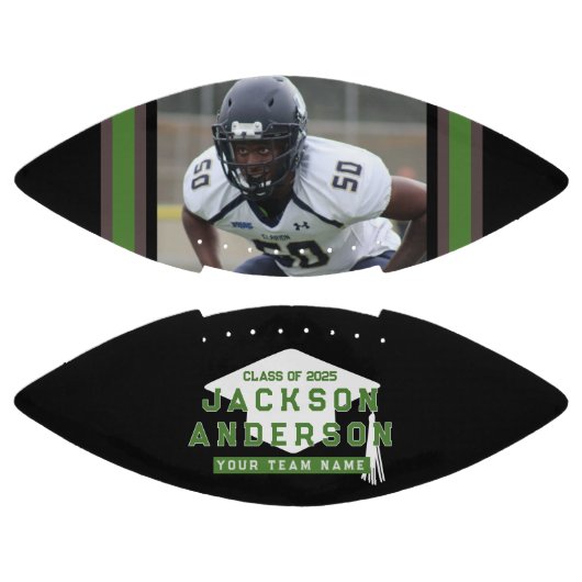 2025年クラスのカスタマイズ可能なフォトキープサムブラック アメリカンフットボール (パネル)