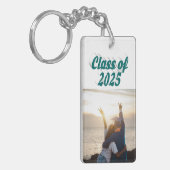 2025年クラスのグリーン文字卒業写真 キーホルダー (正面左)