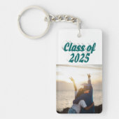 2025年クラスのグリーン文字卒業写真 キーホルダー (正面)