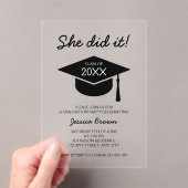 2025年クラスのシックモダンミニマリスト卒業 アクリル招待状 (インサイチュ (ポータブル))