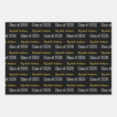 2025年クラスのフルネーム白黒金ゴールド ラッピングペーパーシート (正面3)