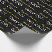 2025年クラスのフルネーム白黒金ゴールド ラッピングペーパー (角)