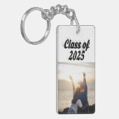 2025年クラスのブラック文字卒業写真 キーホルダー (正面左)