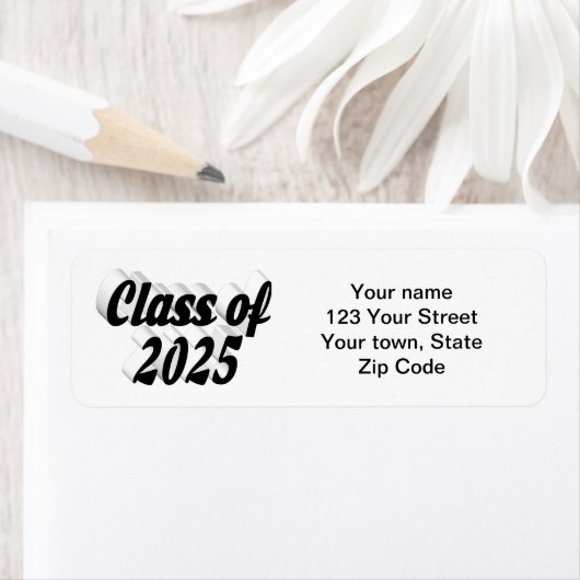 2025年クラスのブラック文字卒業 ラベル (インサイチュ)