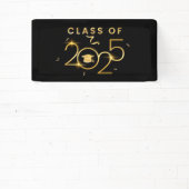 2025年クラスのブラック&金ゴールド 横断幕 (インサイチュ)