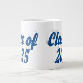 2025年クラスのブルー文字卒業 ジャンボコーヒーマグカップ (正面)
