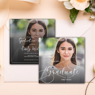 2025年クラスのミニフォト卒業招待状 エンクロージャーカード