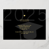 2025年クラスのミニマエレガントリスト2枚の写真卒業 箔招待状 (裏面)