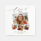 2025年クラスのミニマリスト写真グラードパーティー スタンダードカクテルナプキン (正面)