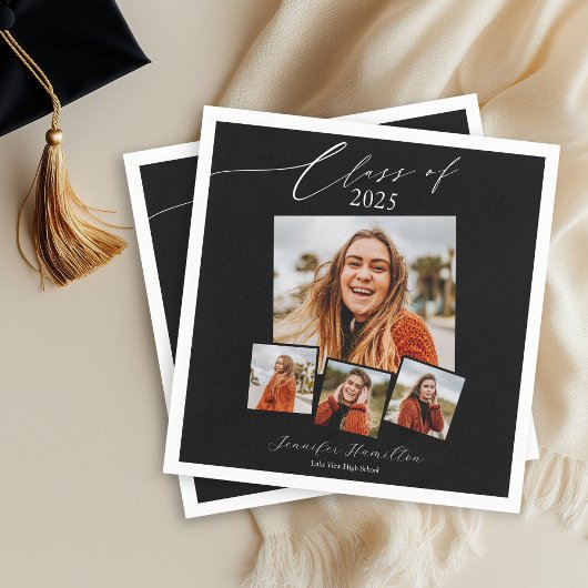 2025年クラスのミニマリスト写真グラードパーティー スタンダードカクテルナプキン