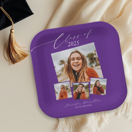 2025年クラスのミニマリスト写真グラードパーティー ペーパープレート