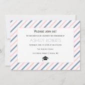 2025年クラスの埃っぽいブルー赤面卒業写真 招待状 (裏面)