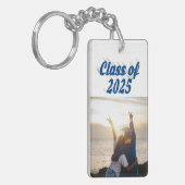 2025年クラスの海の青い文字卒業写真 キーホルダー (正面左)