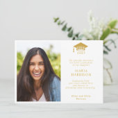 2025年クラスの白と金ゴールドの写真の発表 案内状 (スタンド正面)