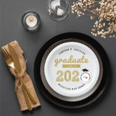 2025年クラスの金ゴールドスケッチ卒業パーティー ペーパープレート