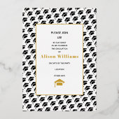 2025年クラスの金ゴールドフォイル卒業4枚の写真 箔招待状 (裏面)