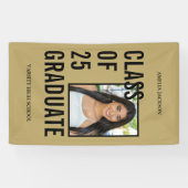 2025年クラスの金ゴールド写真卒業 横断幕 (横)