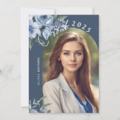 2025年クラスほこりっぽいブルーバラカスタム写真 招待状 (正面)