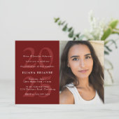 2025年クラスクラシック赤写真卒業パーティー 招待状 (スタンド正面)