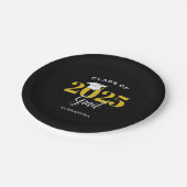 2025年クラスシンプルブラックと金ゴールド ペーパープレート (アングル)