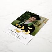 2025年クラスタイポグラフィ写真卒業金ゴールド 箔招待状 (回転した状態)