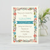 2025年クラスティール(緑がかった色)&レッドフローラ縁ど卒業 招待状 (スタンド正面)