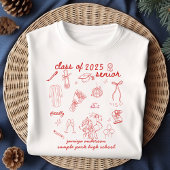 2025年クラストレンディー手描きスタイル卒業 Tシャツ