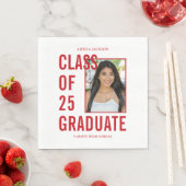 2025年クラストレンディー赤写真卒業紙 スタンダードランチョンナプキン (インサイチュ)